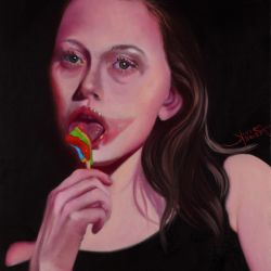 Lollypop II. 60 x 50 cm, oil on canvas 2018