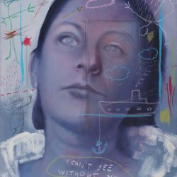 Play my Game 02 - 60 x 50 cm, oil and chalk on canvas 2017