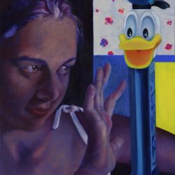 Donald the Candy Dispenzer 60 x 50 cm, oil and acrylic on canvas 2017
