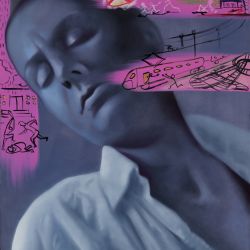 Play my Game VIII. 60 x 50 cm oil and chalk on canvas 2017